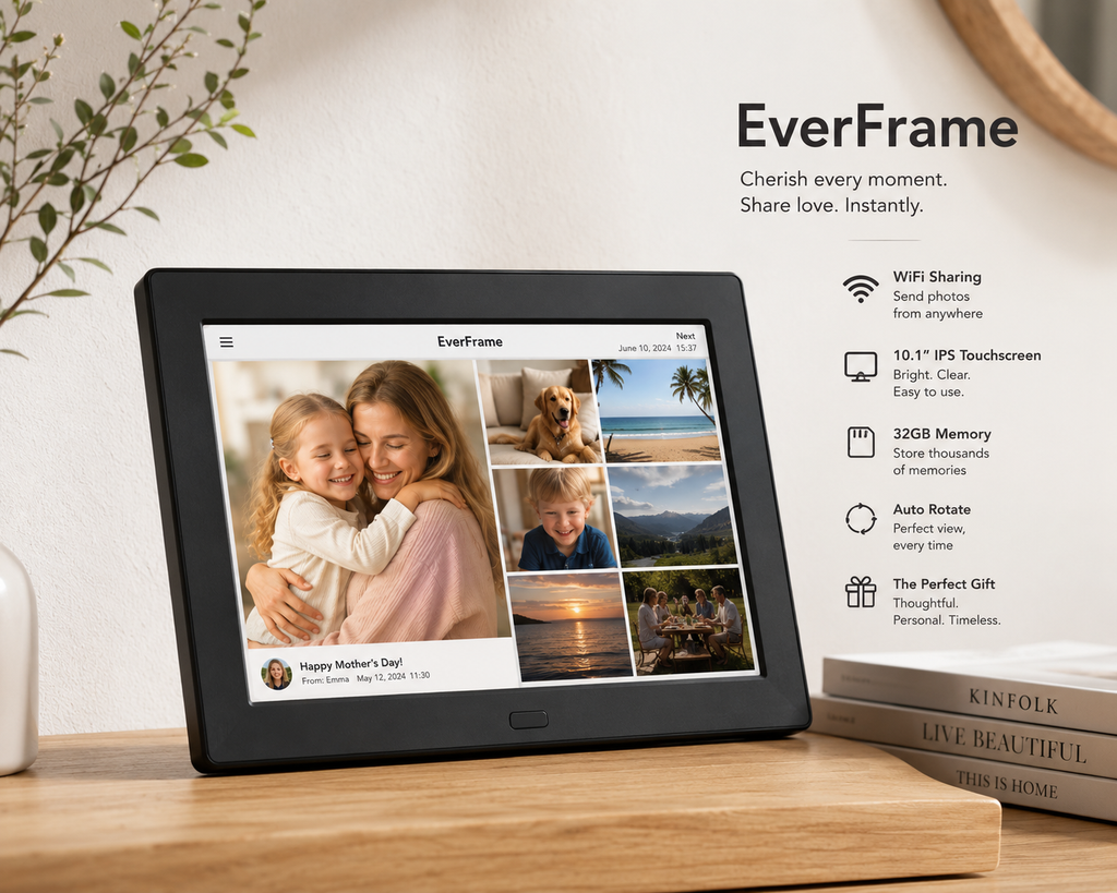 Digital Picture Frame, WiFi, 32G Memory with Touchscreen the perfect gift!